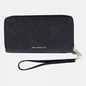 Christian Lacroix Black Denim Zipper Wallet